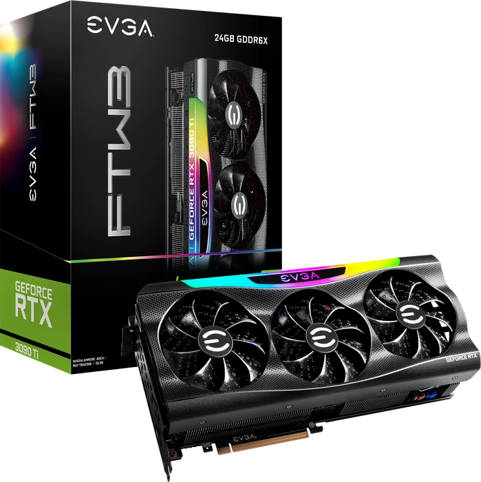 EVGA GeForce RTX 3090 Ti FTW3 Gaming, 24GB GDDR6X, HDMI, 3x DP