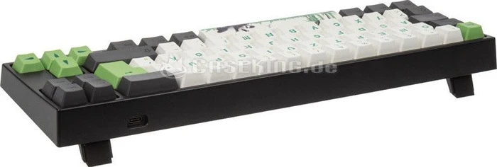 Ducky Miya Pro Panda Edition PBT, schwarz, Tasten weiß/grün, LEDs weiß, MX SPEED Silver, USB, DE