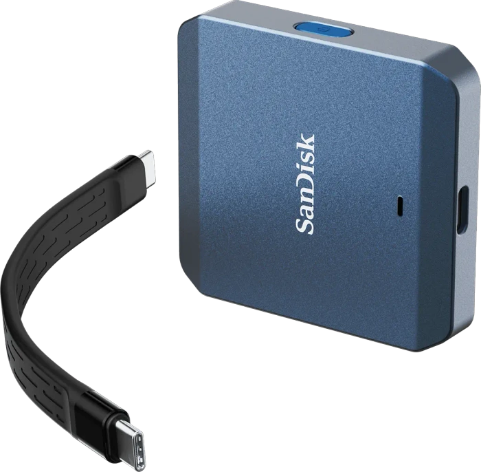 SanDisk PRO-CINEMA CFexpress Type B Card Recorder Compatible With MagSafe, blau, USB-C 3.2 Gen 2×2 [Buchse]