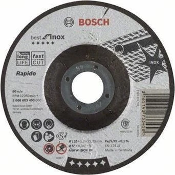 Bosch Professional A60WBF Best for Inox Trennscheibe, 125x1x22.23mm, 1 Stück