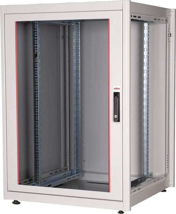Roline / Secomp Basic 19" Netzwerkschrank 22HE, montiert, Glastür, IP20, RAL 7035, 800mm tief