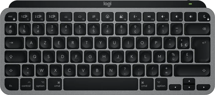 Logitech MX Keys Mini for Mac, Space Gray, schwarz/grau, LEDs weiß, Logi Bolt, USB/Bluetooth, FR