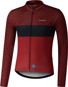 Shimano Vertex Printed Trikot langarm rot (Herren)