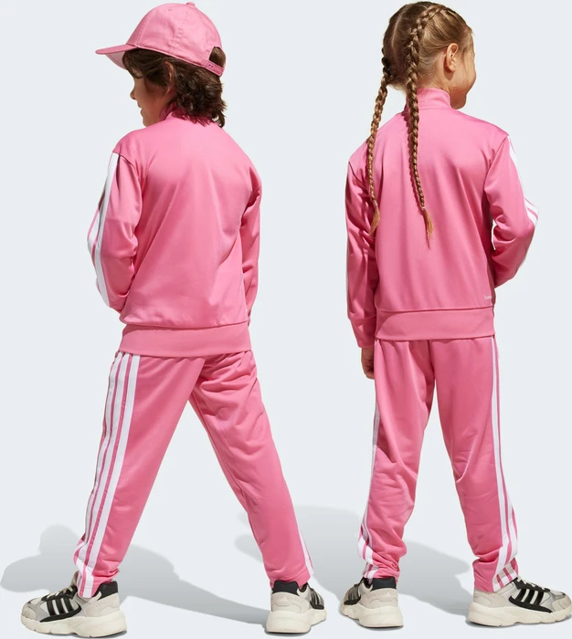 adidas Seasonal Essentials Tiberio 3-Streifen Tricot Trainingsanzug pink fusion/white/clear pink (Junior)