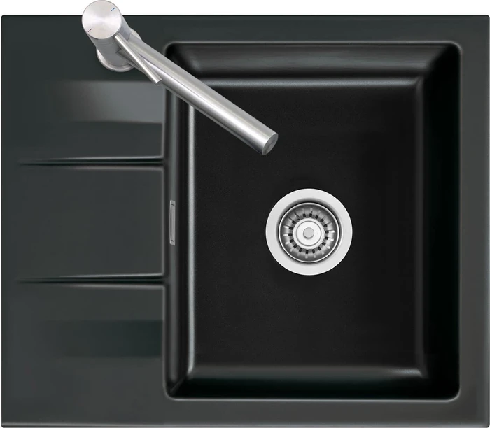 systemceram Genea 60 Einbau Becken reversibel nero
