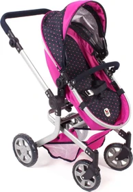 Bayer Chic 2000 Mika Kombipuppenwagen dots navy/pink