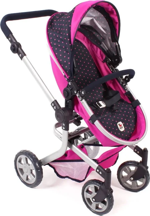 Bayer Chic 2000 Mika Kombipuppenwagen dots navy/pink
