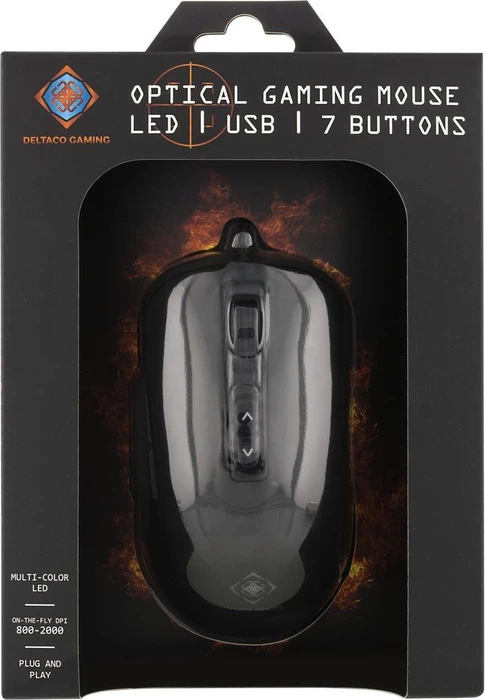 Deltaco LED Gaming Mouse, schwarz, USB