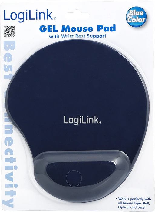LogiLink Mauspad mit Silikon Gel Handauflage, blau