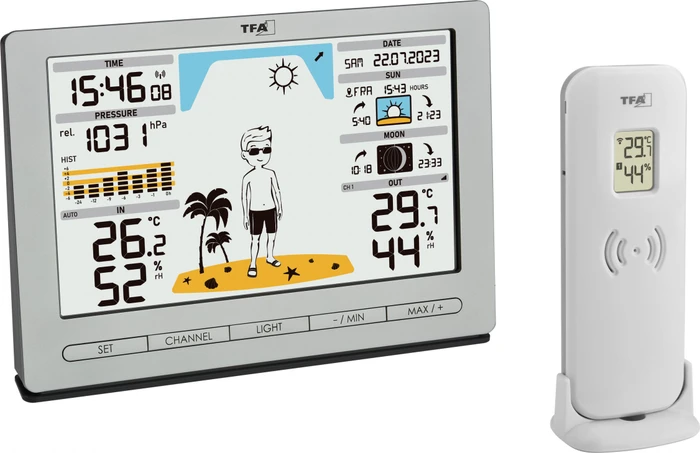 TFA Dostmann Meteo Jack Funkwetterstation silber, digital