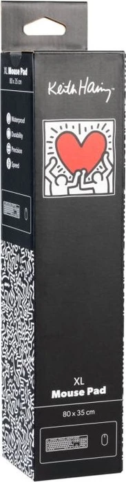 Grupo Erik Editores Keith Haring XL Mousepad, 800x350mm, schwarz/weiß