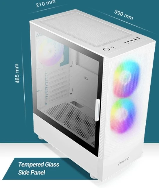 Antec NX410, weiß, Glasfenster