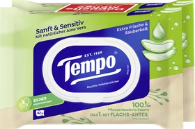 Tempo Sanft & Sensitiv feuchte Toilettentücher, 84 Stück (2x 42 Stück)