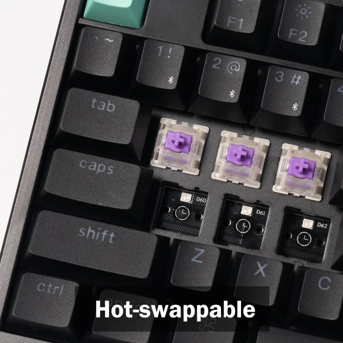 Keychron K10 HE Wireless, schwarz, LEDs RGB, Gateron 2.0 Magnetic Nebula, USB/Bluetooth, US
