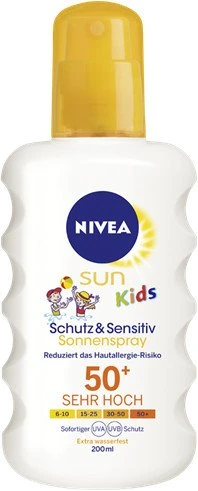 Nivea Sun Kids Schutz & Sensitiv Sonnenspray LSF50+, 200ml