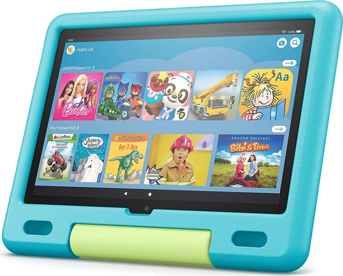 Amazon Fire HD 10 KFTRWI 2021, ohne Werbung, türkis, 32GB, inkl. BuddyPhones PlayTime Headset und Displayschutzfolie, Kids Edition