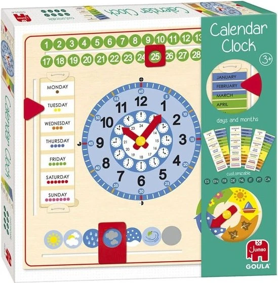 Goula Holz-Kalender-Uhr (51309)