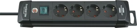 Brennenstuhl Premium-Line, 4-fach, 1.8m, schwarz