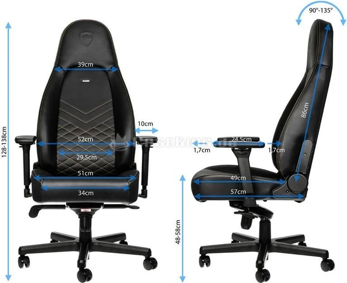 noblechairs Icon Gamingstuhl, schwarz/gold