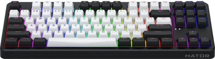 Hator Rockfall 3 TKL Wireless, PBT, weiß/schwarz, LEDs RGB, Aurum Lemon, USB/Bluetooth, US