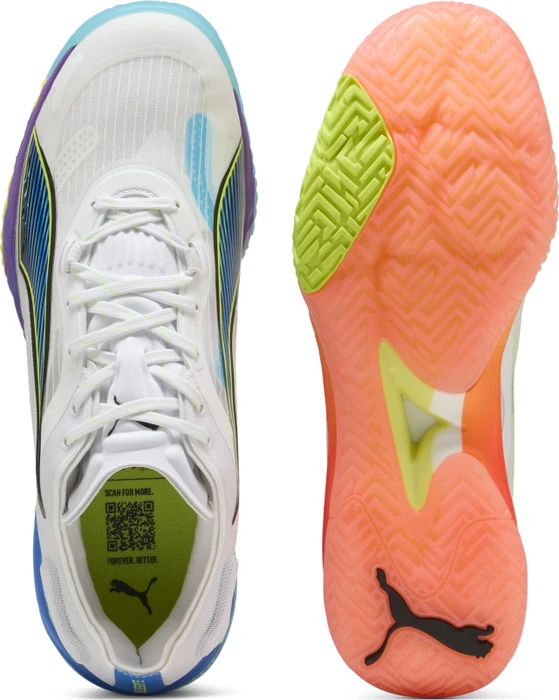 Puma Accelerate Nitro SQD 4 Game On Handballschuhe puma white/glowing red/ultra blue