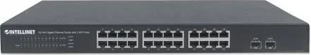 Intellinet Rackmount Gigabit Switch, 24x RJ-45, 2x SFP