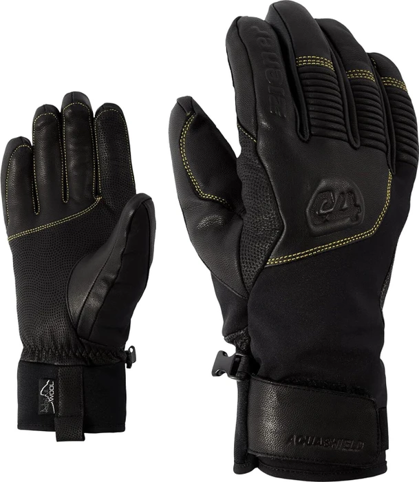 Ziener Ganzenberg AS AW Skihandschuhe black/citrus