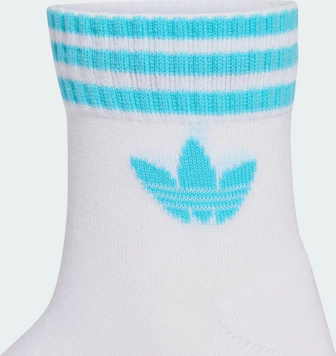 adidas 3-Streifen Ankle Socken white/samba blue/orange/frozen lemon, 3 Paare