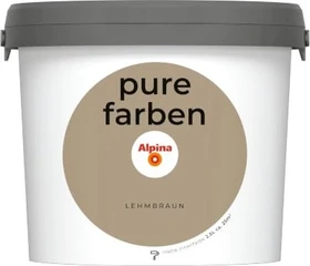 Alpina Farben Pure Farben Wandfarbe lehmbraun innen braun, 2.5l