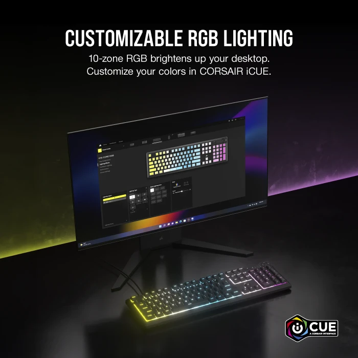 Corsair Gaming K55 CORE RGB, schwarz, USB, US