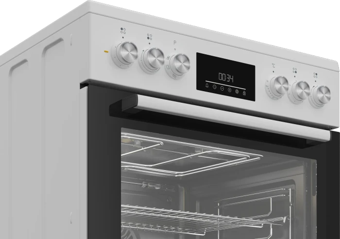 Beko FBM67320WS Elektroherd mit Glaskeramik-Kochfeld