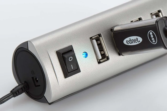 Ednet Eco USB-Hub, 4x USB-A 2.0, USB-A 2.0 [Stecker]