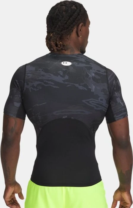 Under Armour HeatGear Printed Kompressionsshirt kurzarm schwarz/weiß (Herren)