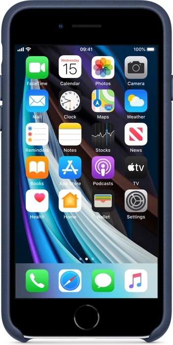 Apple Leder Case für iPhone SE (2020) mitternachtsblau