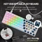RK Royal Kludge RK61 60% Wired, weiß, LEDs RGB, hot-swap, RK RED, USB, US Vorschaubild