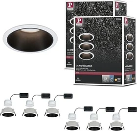 Paulmann Cole Coin LED 6W Einbauleuchte weiß/schwarz, 6 Stück
