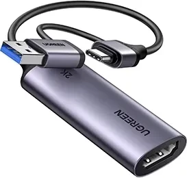 Ugreen HDMI auf USB-C/USB-A 3.0 Video Capture Adapter, USB-C/USB-A [Stecker] (15389)