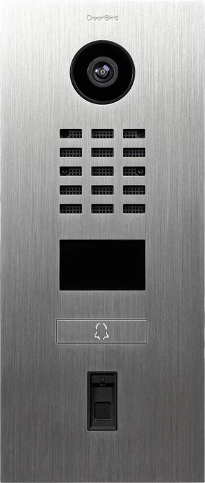 DoorBird D2101FV Fingerprint 50 IP Video Türstation mit 1 Ruftaste silber, Edelstahl V4A, gebürstet