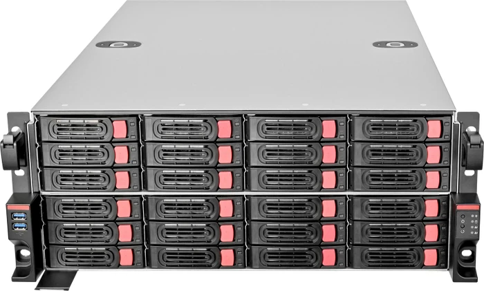 SilverStone RM43-324-RS, Rackmount Storage, schwarz/grau, 4HE, ATX