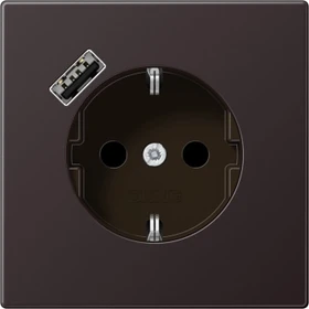 Jung SCHUKO-Steckdose mit USB-Ladegerät Safety+, dark