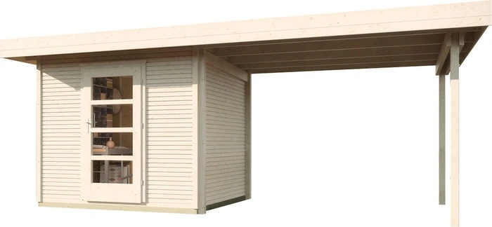 Weka wekaLine 172 B 500x211cm Gartenhaus inkl. Anbau natur