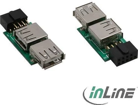 InLine USB 2.0 Adapter, 2x USB-A [Buchse] auf Pfostenanschluss (33440I)