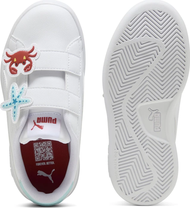 Puma Smash 3.0 Badges puma white/safe lake/red fire (Junior)