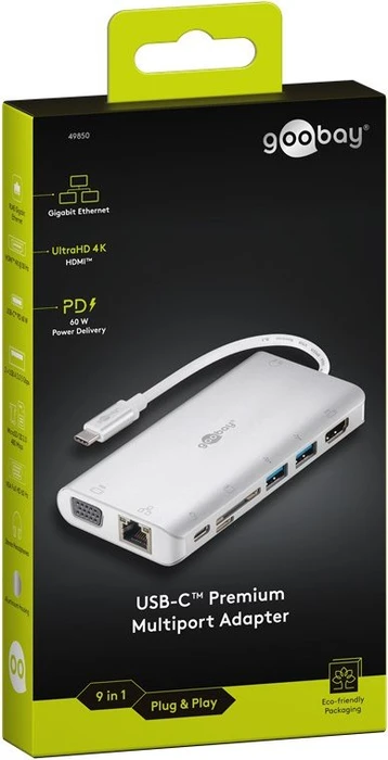 goobay USB-C Premium-Multiport-Adapter, USB-C 3.0 [Stecker]