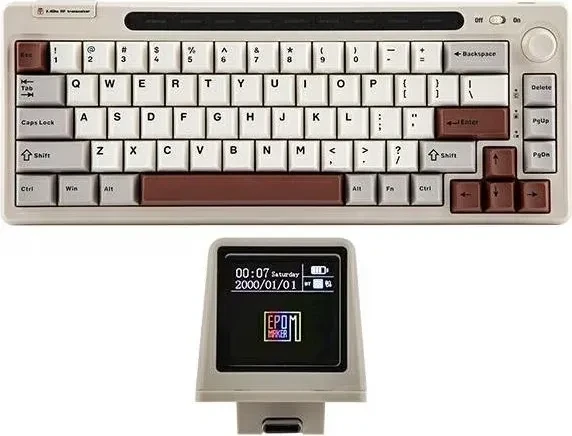 Epomaker RT65 Wireless, Gray White, LEDs RGB, hot-swap, Epomaker Flamingo, USB/Bluetooth, US