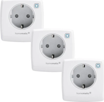eQ-3 Homematic IP HmIP-PS-2 Schaltsteckdose, Smart-Steckdose, 3er-Pack