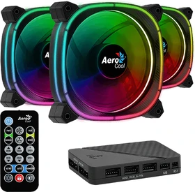 AeroCool Astro 12 Pro ARGB, LED-Steuerung, Fernbedienung, Lüftersteuerung, 120mm, 3er-Pack