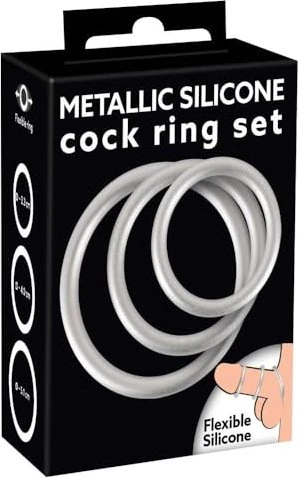 You2Toys Metallic Silikon Penisring-Set
