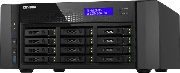 QNAP QuTS hero TS-h1290FX-7232P-64G, 64GB RAM reg ECC, 2x SFP28 25Gb/s, 2x RJ-45 2.5GBase-T