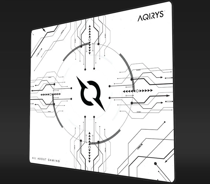 Aqirys Gruis White Medium Mouse Pad, 450x400mm, Motiv weiß/schwarz